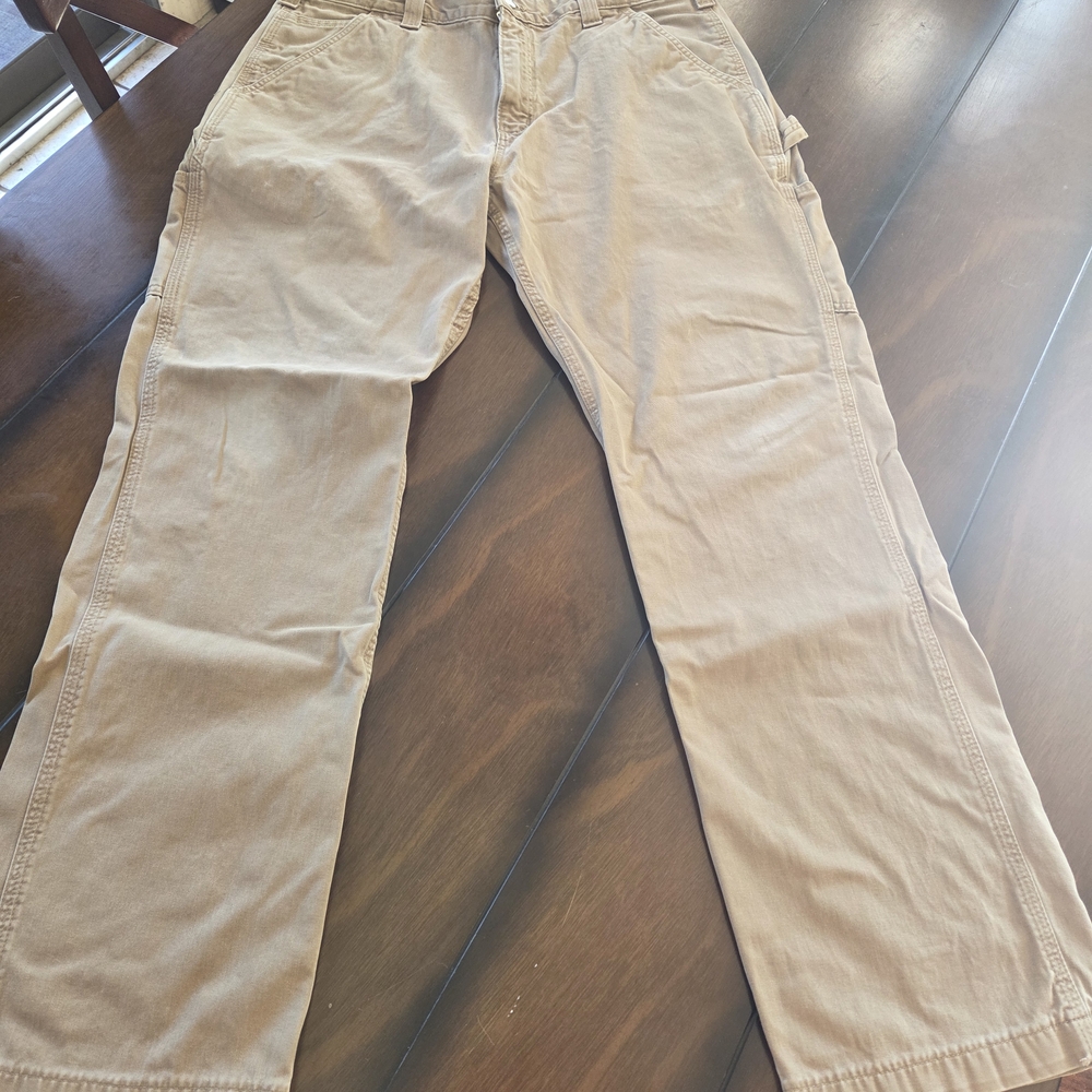 MENS 36 x 32 - Carhartt 100272 Unlined Rugged Relaxed Fit Pants - Khaki (G178)
